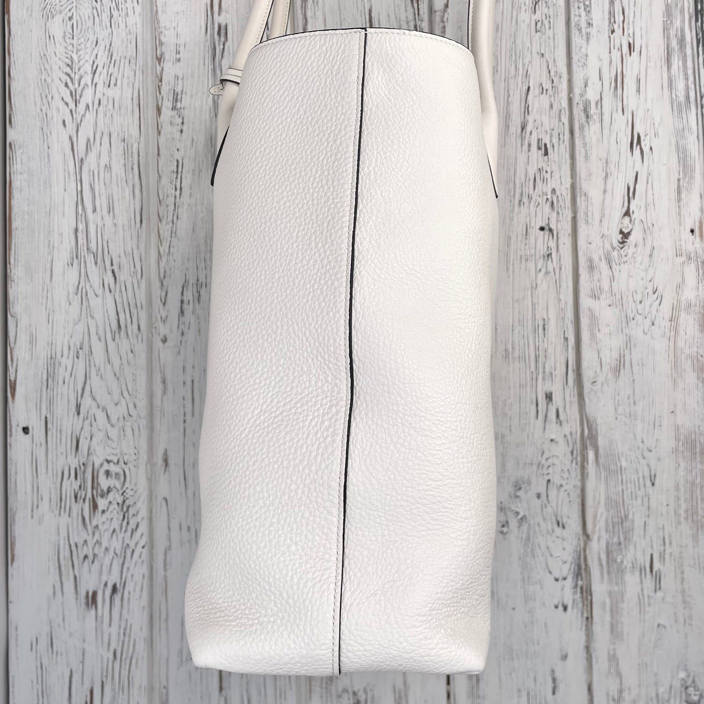 PRADA White Vitello Daino Shopper Bag