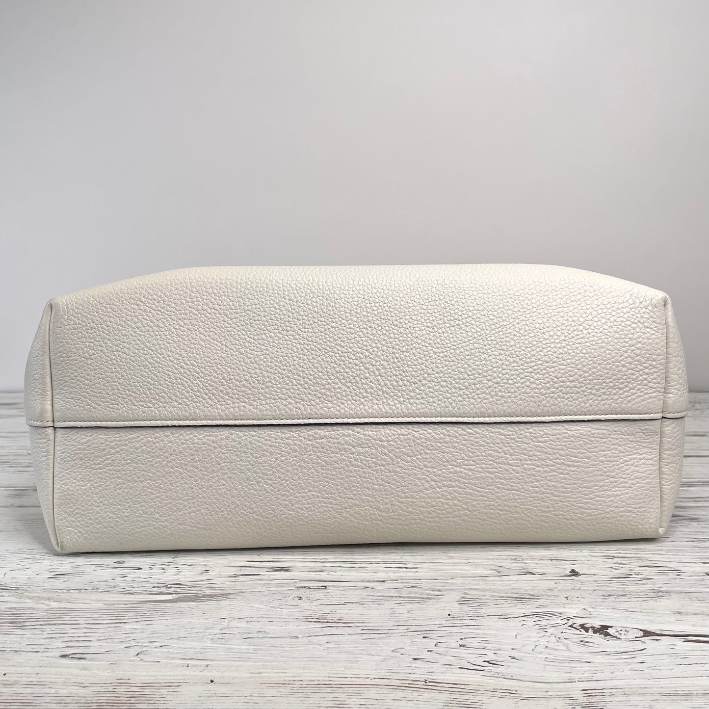 PRADA White Vitello Daino Shopper Bag