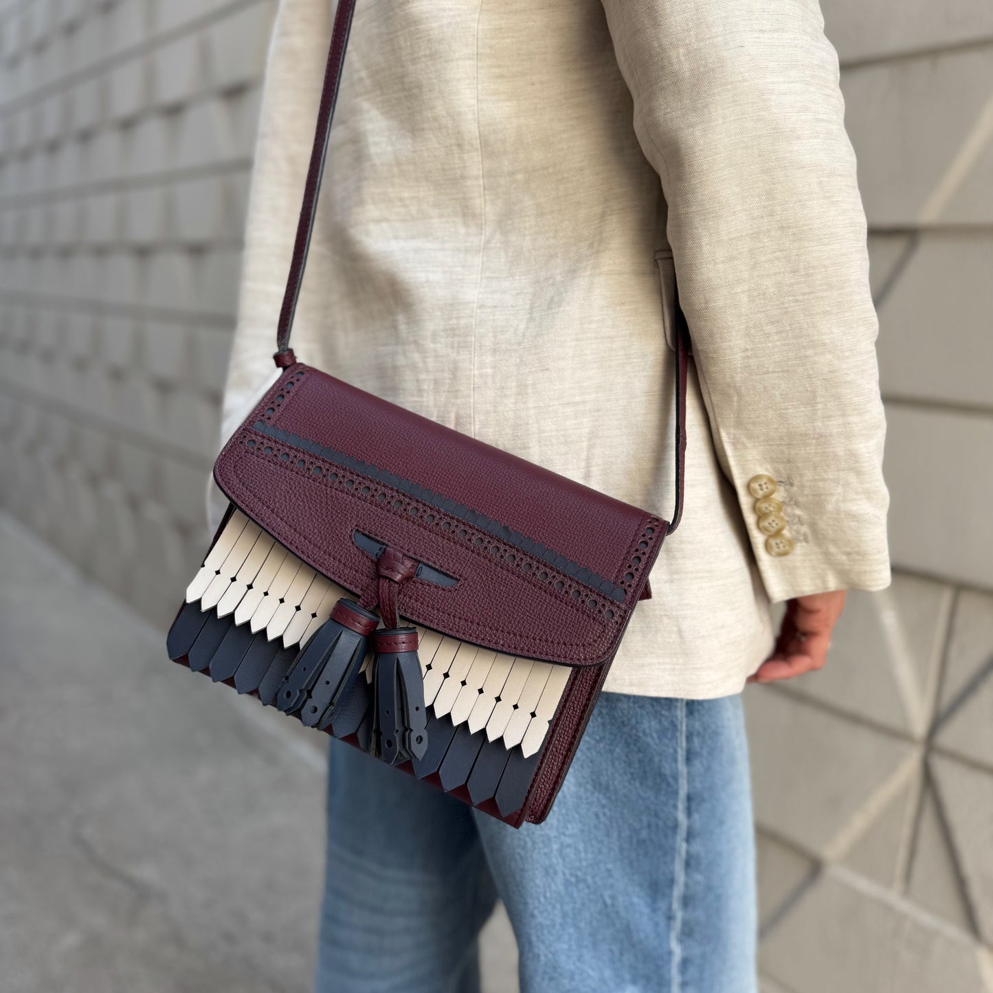 Burberry Macken Brogue Crossbody Bag