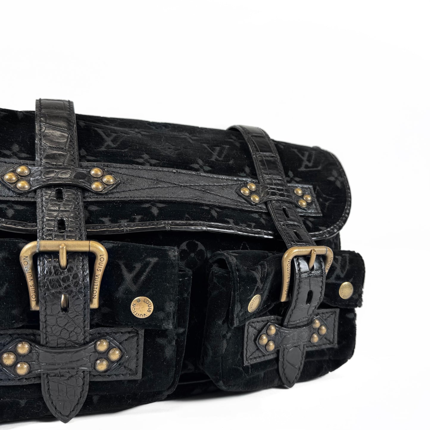 Louis Vuitton Limited Edition Monogram Velour Clyde Mon Bag