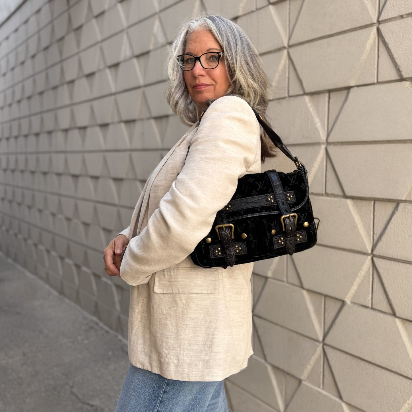 Louis Vuitton Limited Edition Monogram Velour Clyde Mon Bag