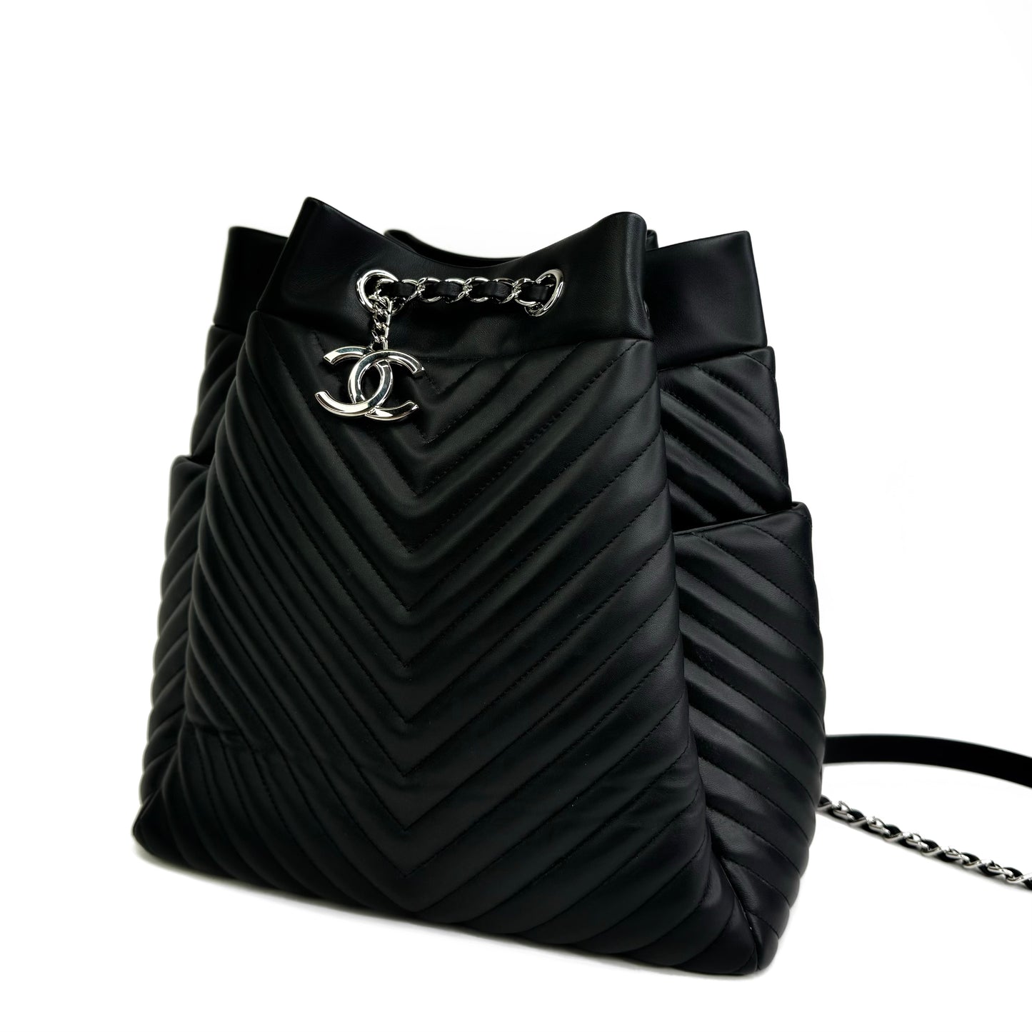 Chanel Urban Spirit Drawstring Bucket Black