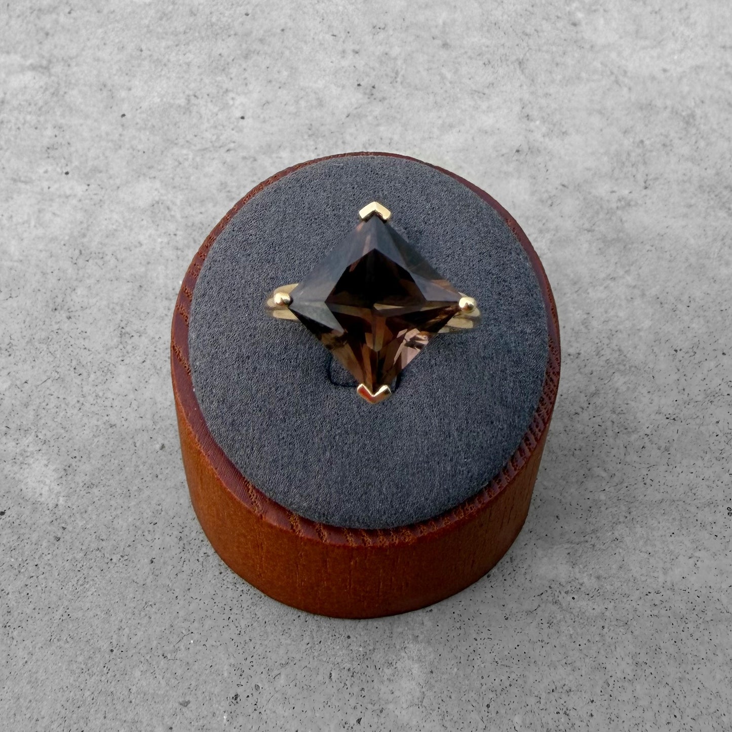 Custom Smoky Quartz Yellow Gold Ring