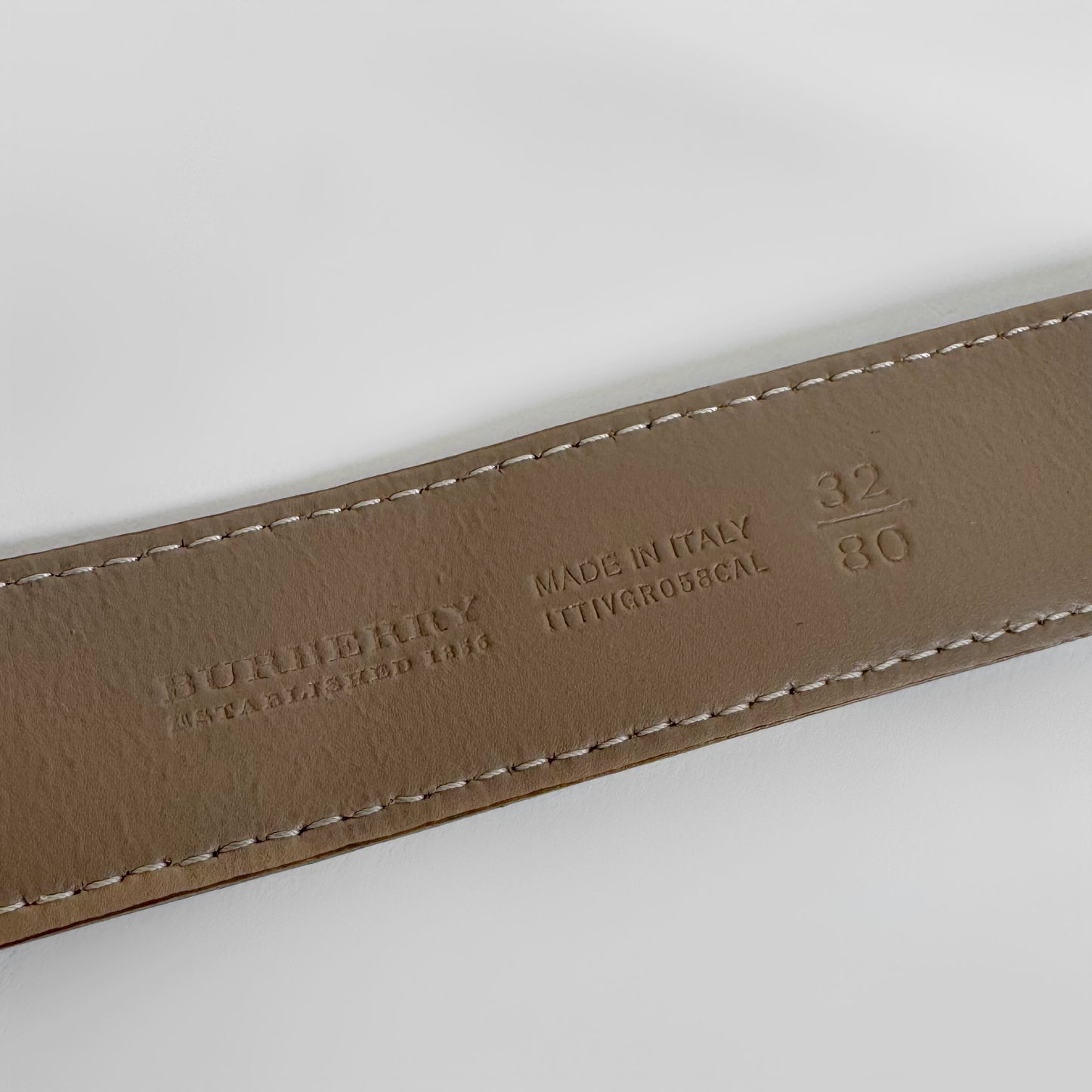 Burberry Check Canvas Patent Leather Belt