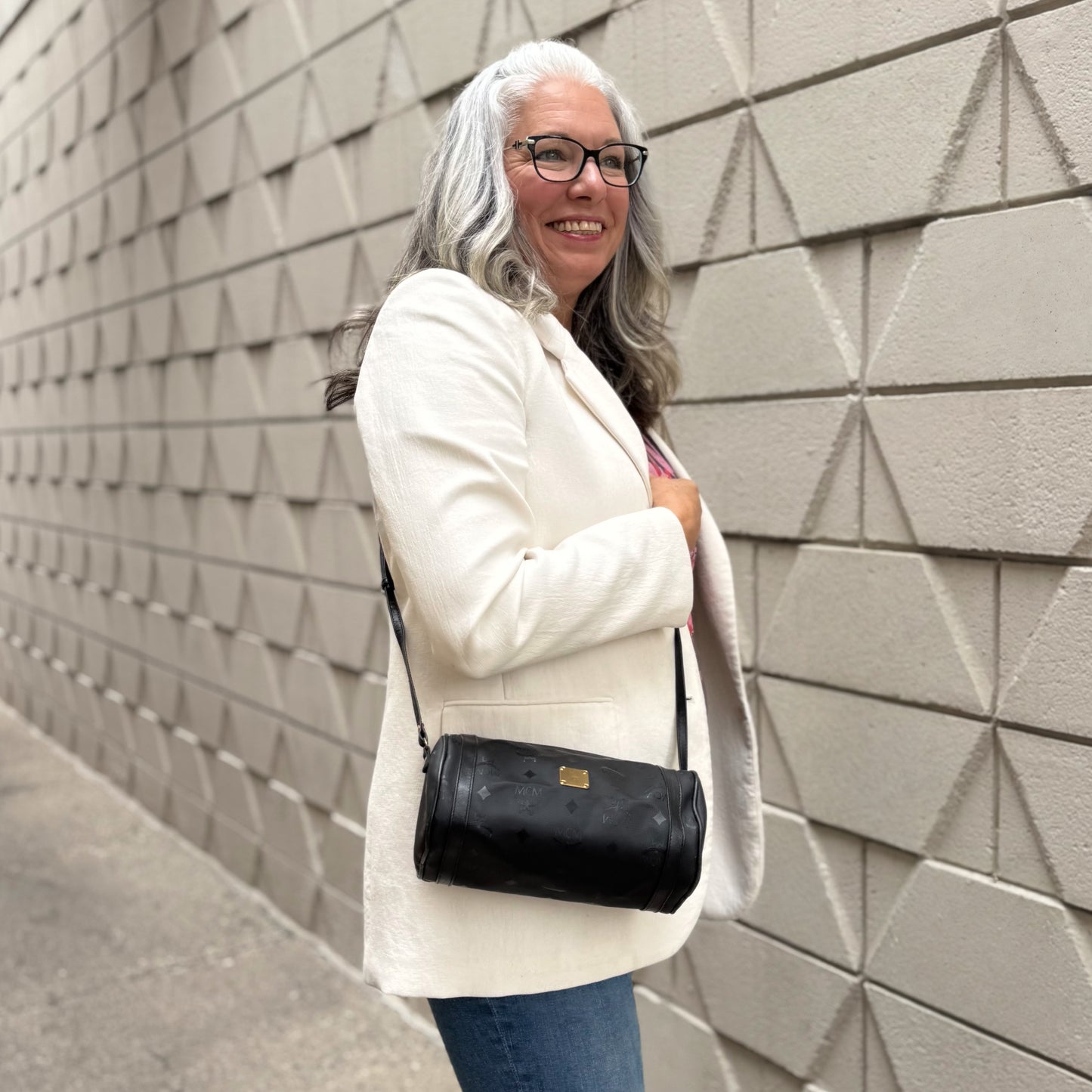 MCM Visetos Barrel Bag
