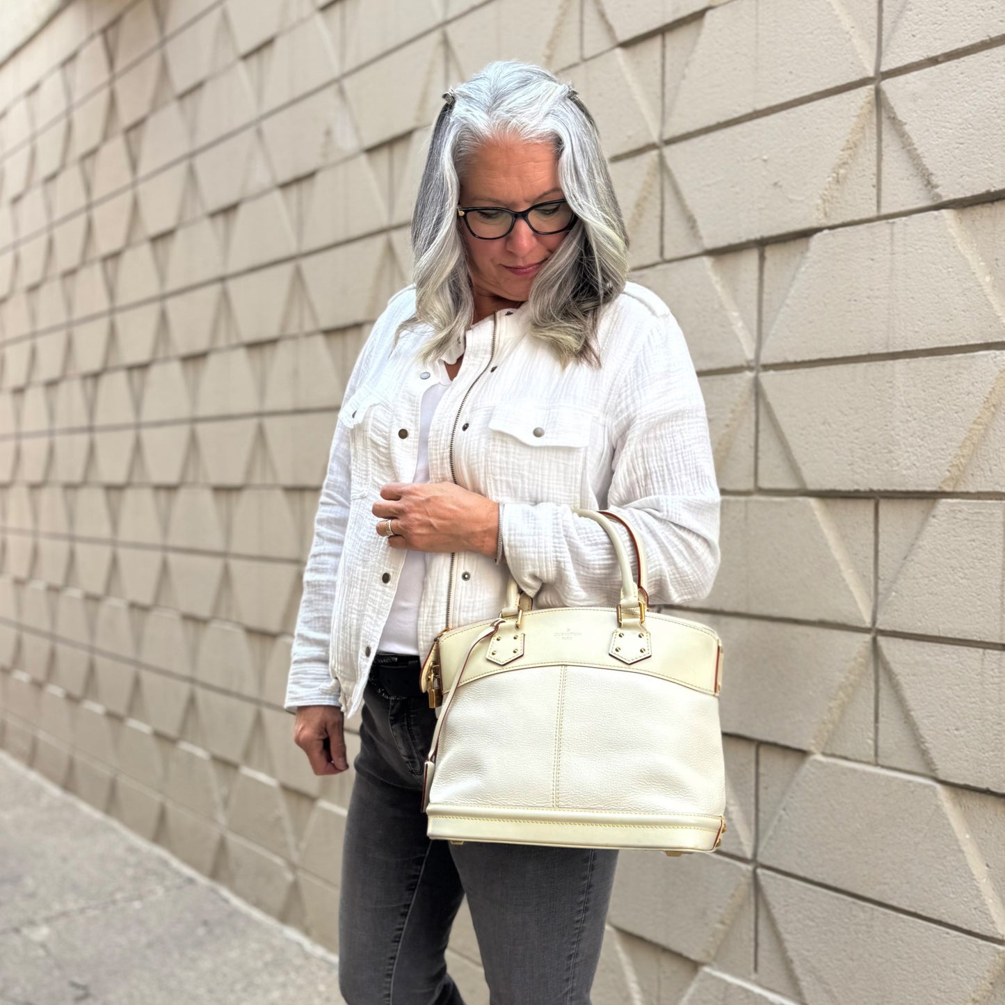 Louis Vuitton Lockit Suhali White Bag