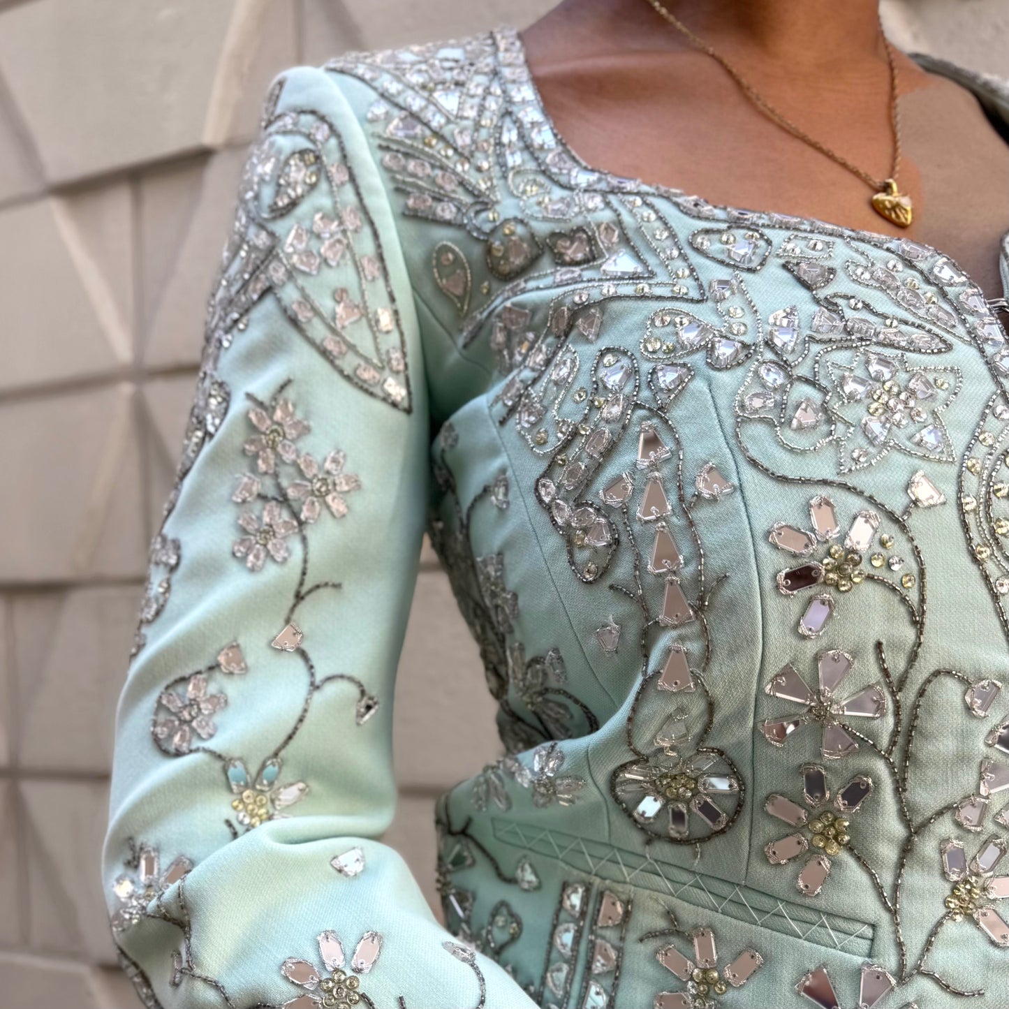 Emilio Pucci Embellished Turquoise Blazer
