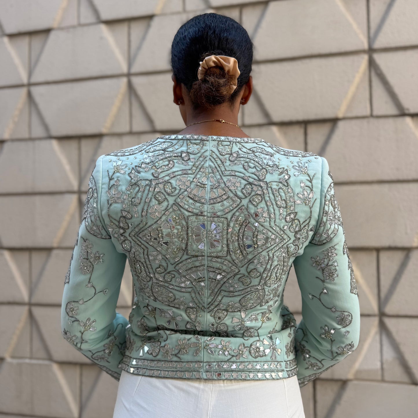 Emilio Pucci Embellished Turquoise Blazer