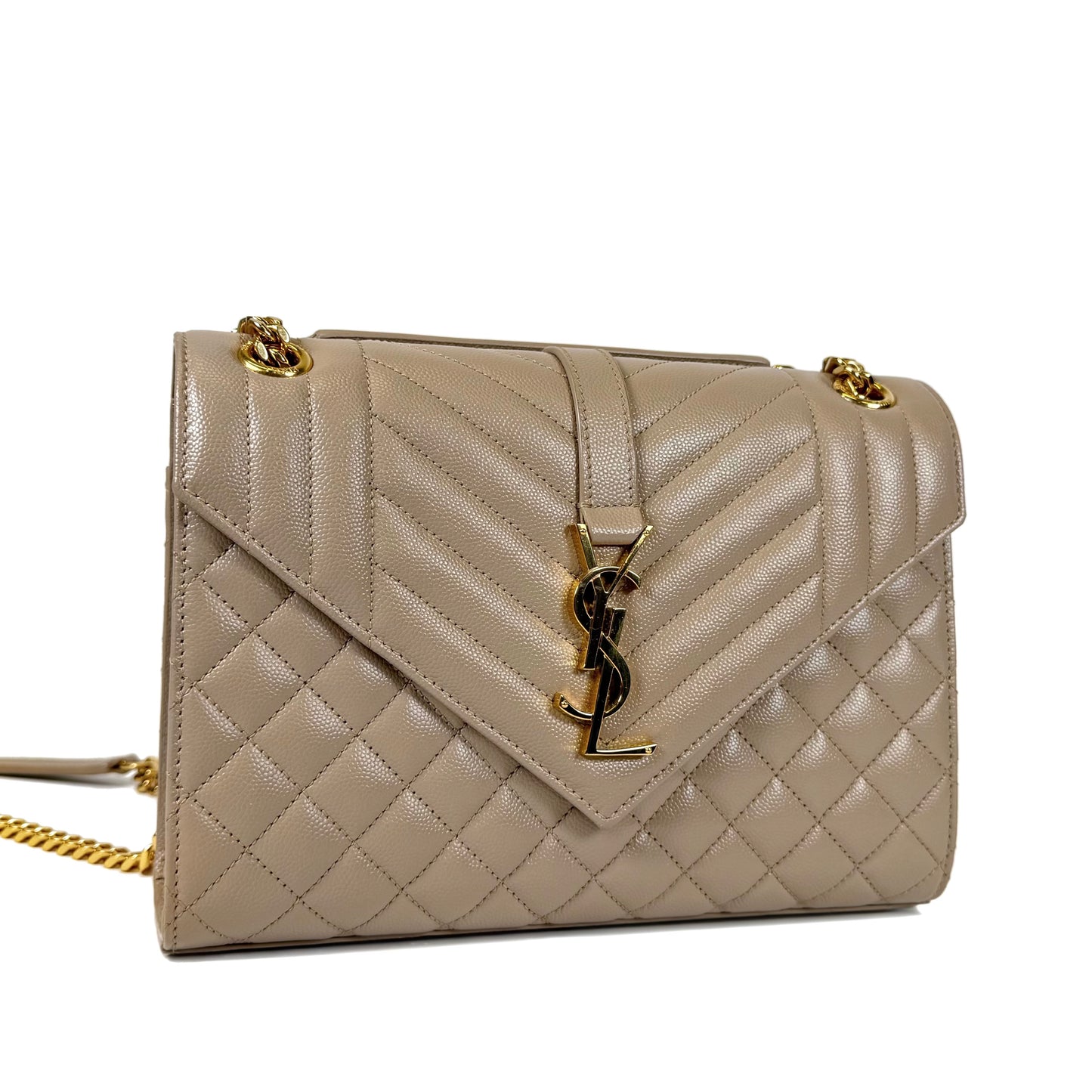 Saint Laurent Envelope Triquilt Medium Shoulder Bag