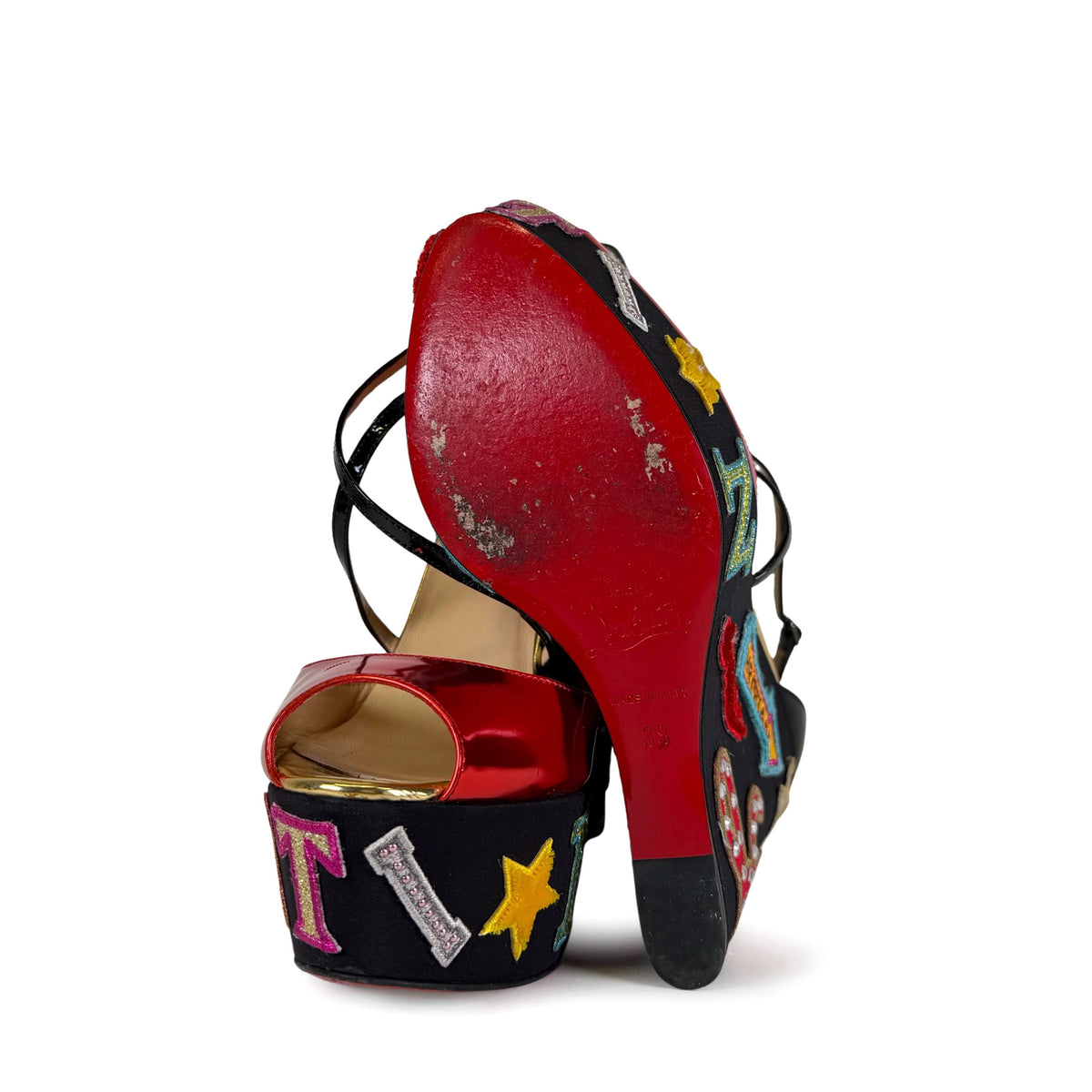 Christian Louboutin Loubi Zeppa Crisscross Wedges