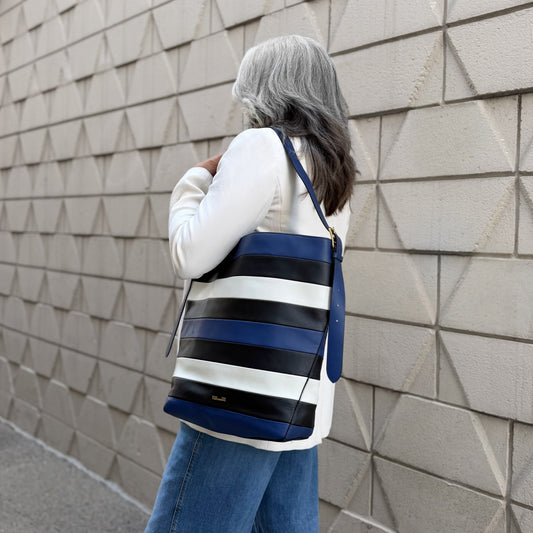 DVF Striped Bucket Bag