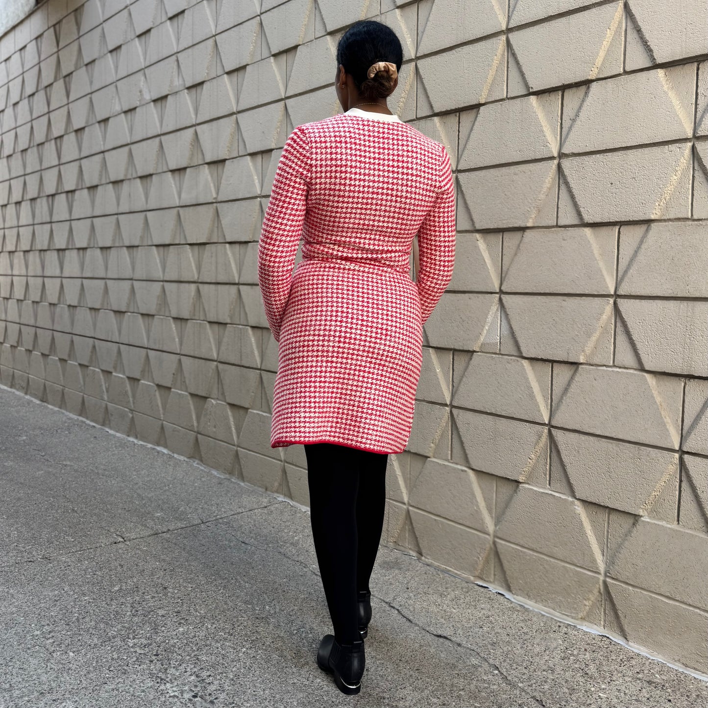 Sandro Houndstooth Tweed Dress