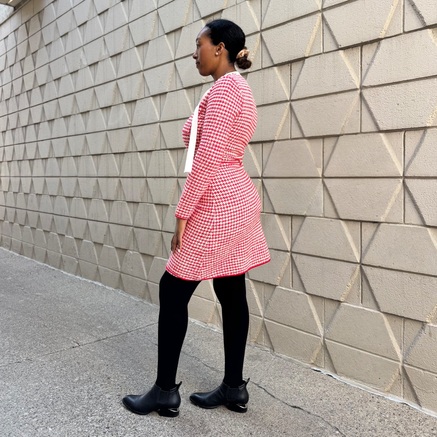 Sandro Houndstooth Tweed Dress