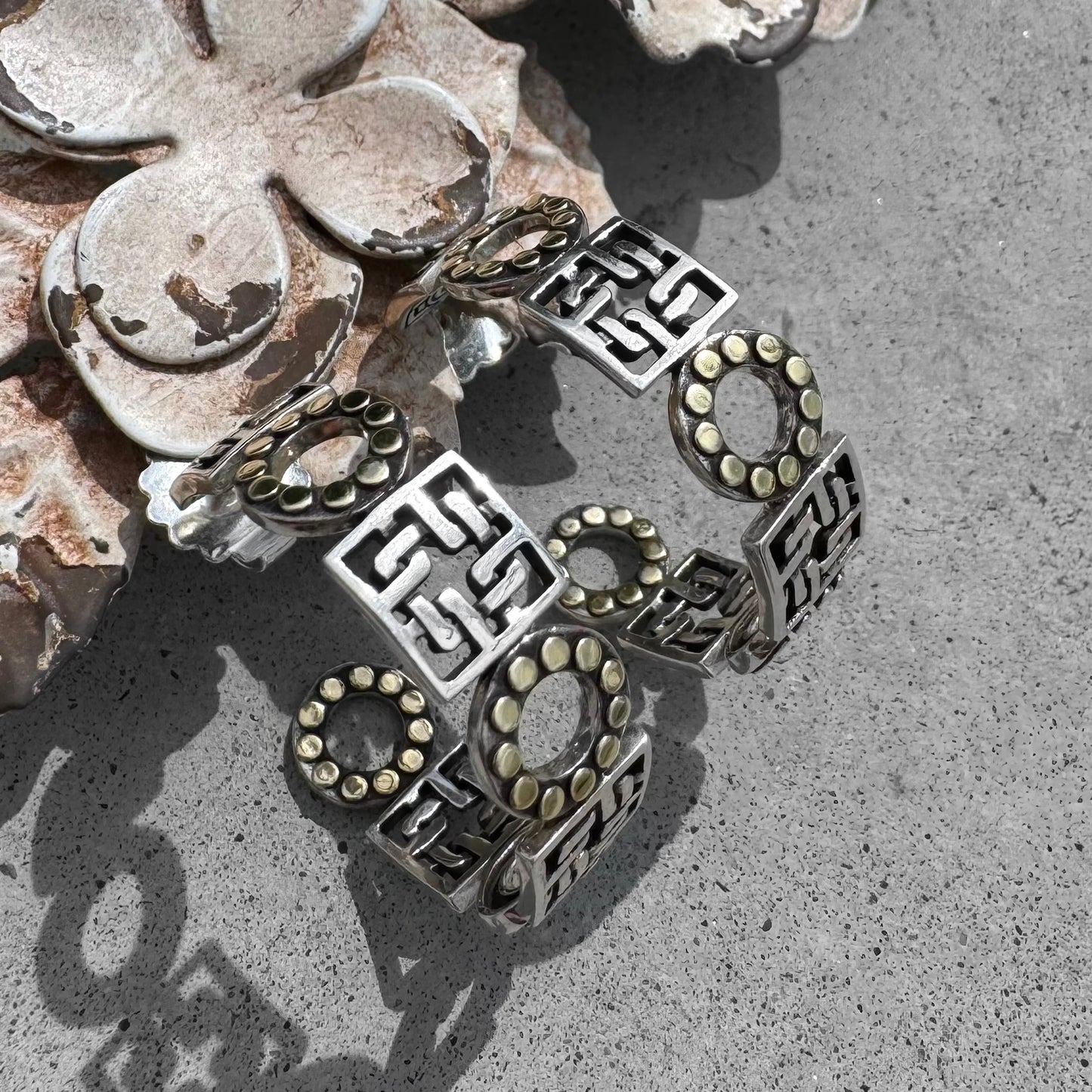 John Hardy Sterling Silver Yellow Gold Dots Silang Half Hoop Earrings