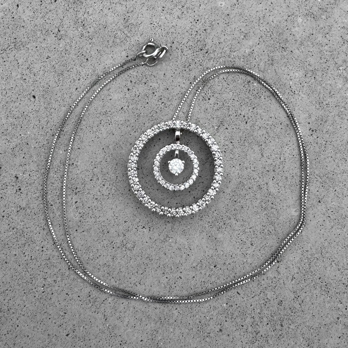 White Gold Chain and Diamond Pendant