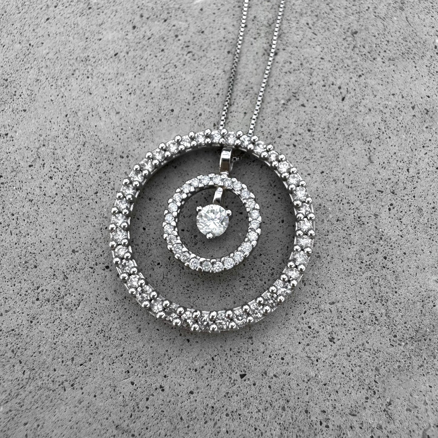 White Gold Chain and Diamond Pendant