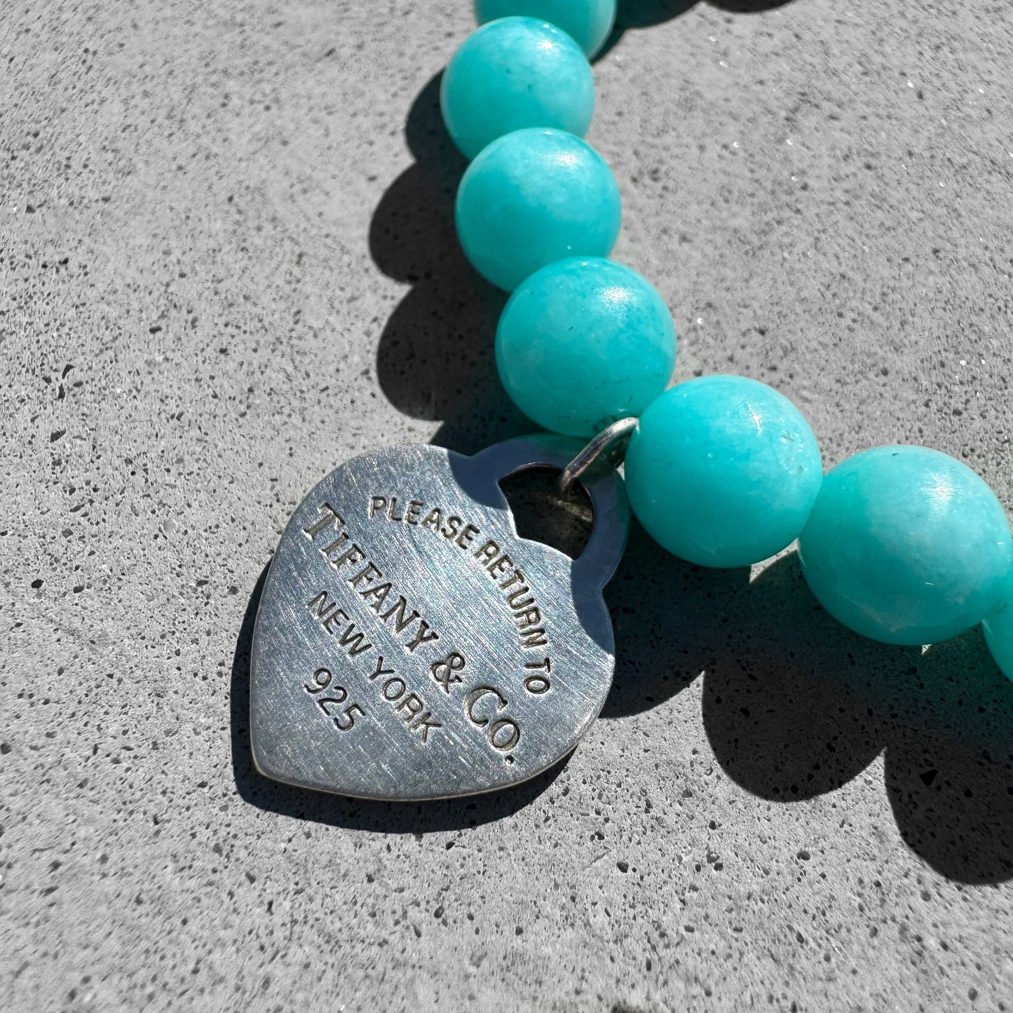 Tiffany Return to Tiffany Heart Tag Amazonite Bead Bracelet