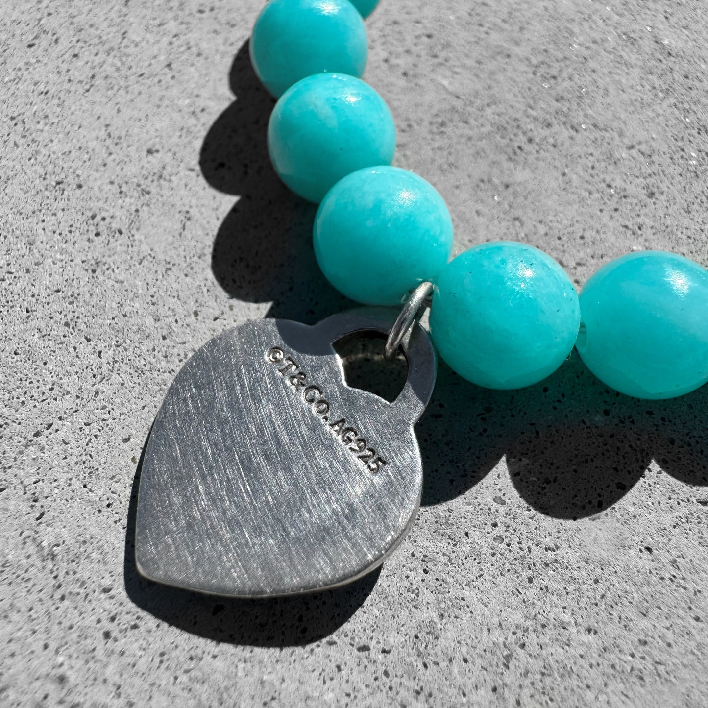 Tiffany Return to Tiffany Heart Tag Amazonite Bead Bracelet