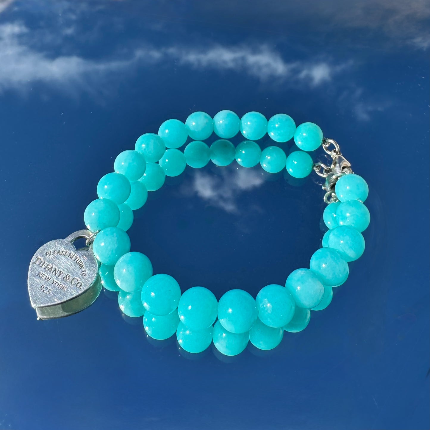 Tiffany Return to Tiffany Heart Tag Amazonite Bead Bracelet