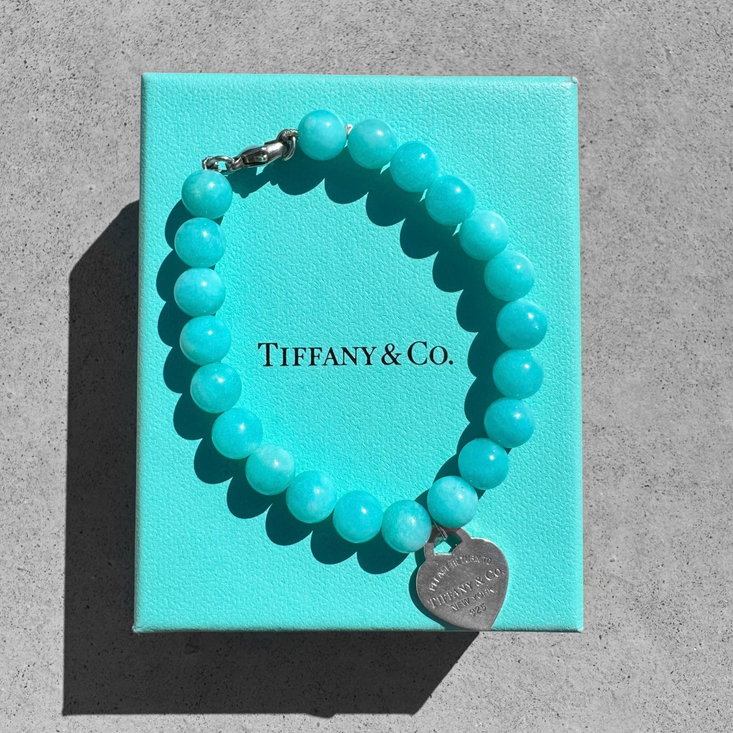 Tiffany Return to Tiffany Heart Tag Amazonite Bead Bracelet