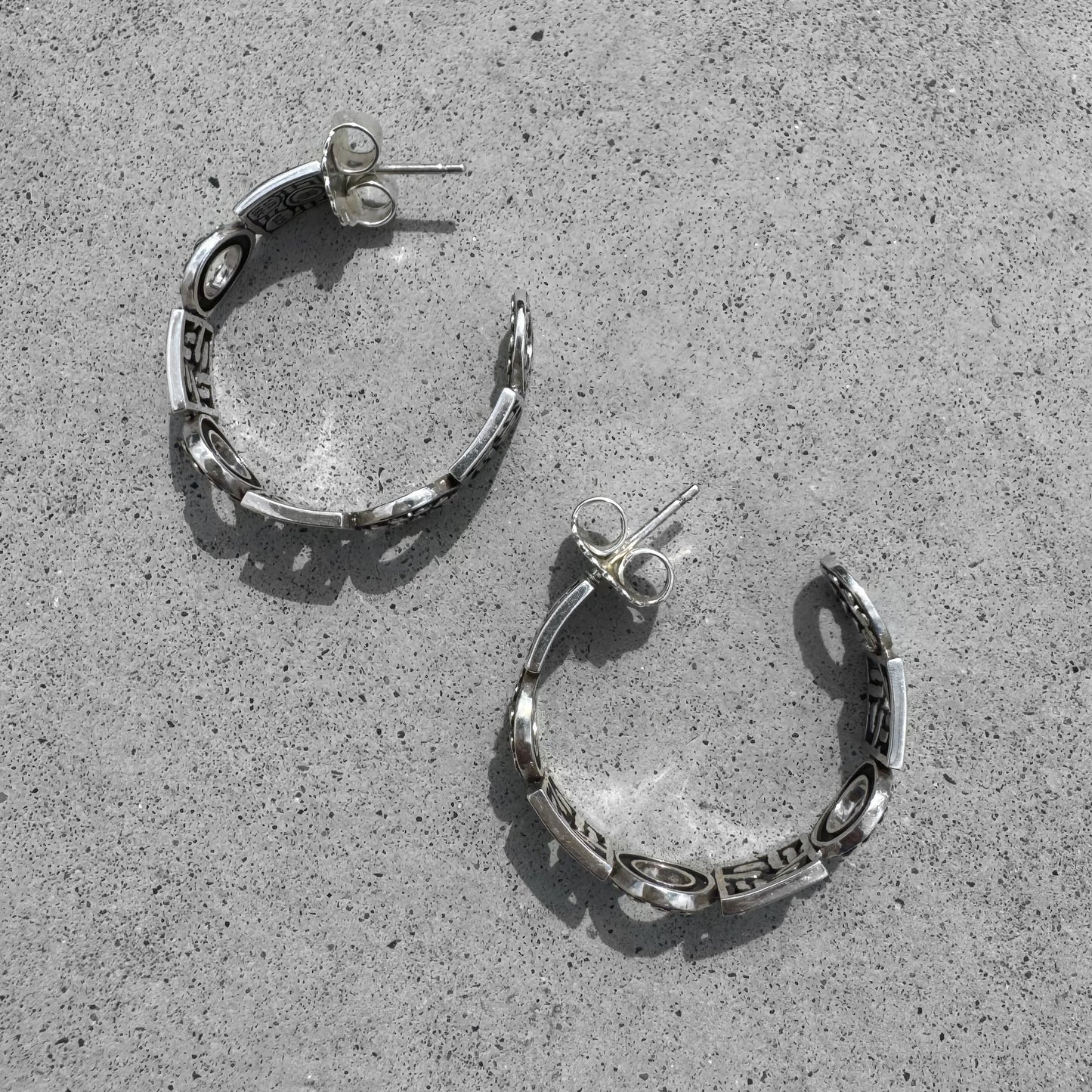John Hardy Sterling Silver Yellow Gold Dots Silang Half Hoop Earrings