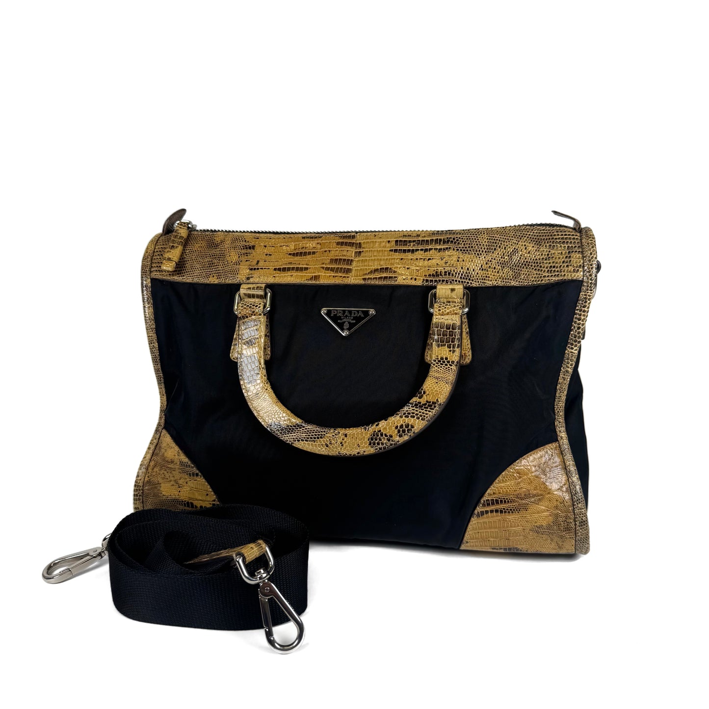 Prada Lizard Tessuto Nylon Bag