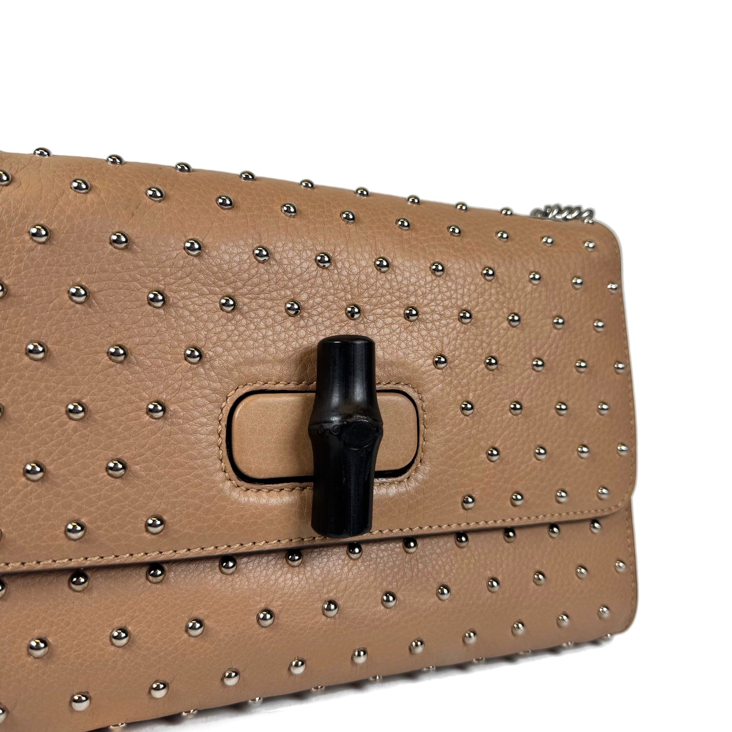 Gucci Studded Miss Bamboo Medium Shoulder Bag