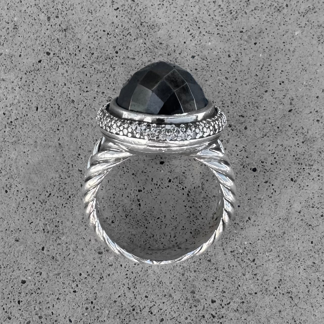 David Yurman Hematite and Diamonds Albion Ring