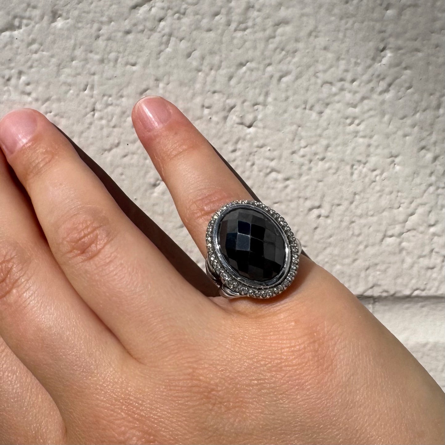 David Yurman Hematite and Diamonds Albion Ring