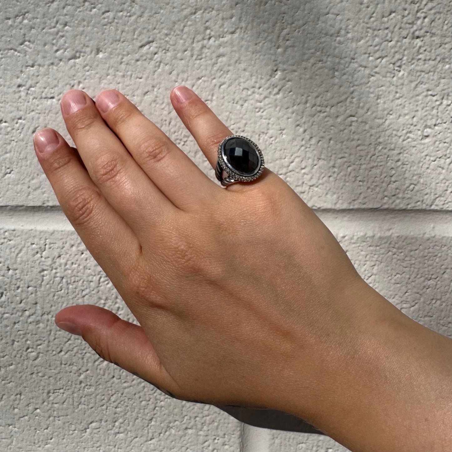 David Yurman Hematite and Diamonds Albion Ring