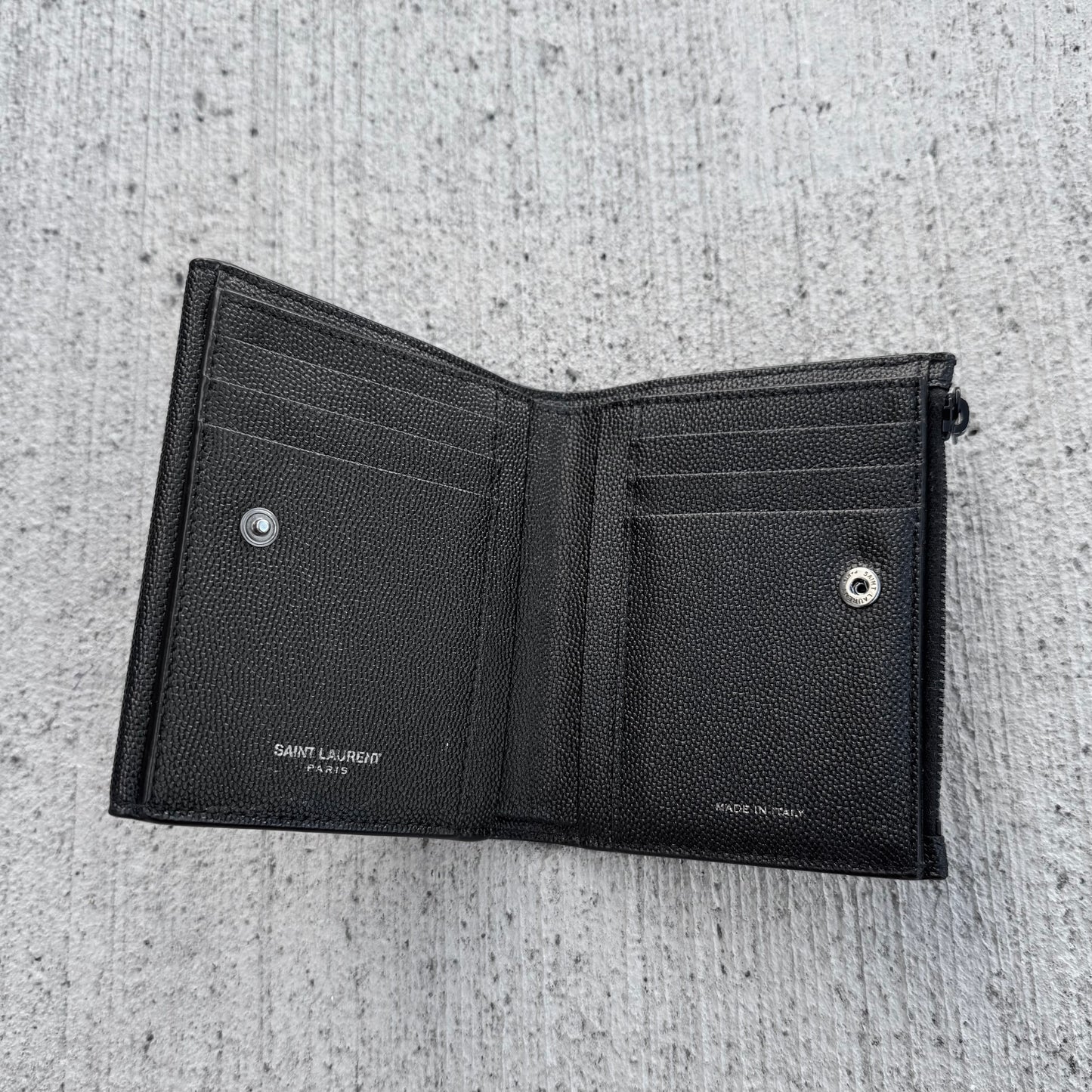 Saint Laurent Grain de Poudre Compact Wallet