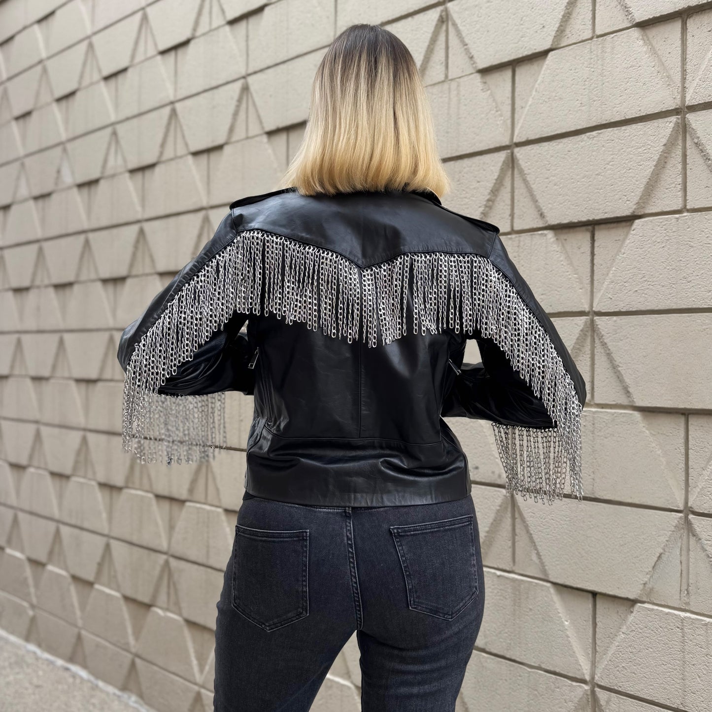 Youths in Balaclava Leather Chain Jacket