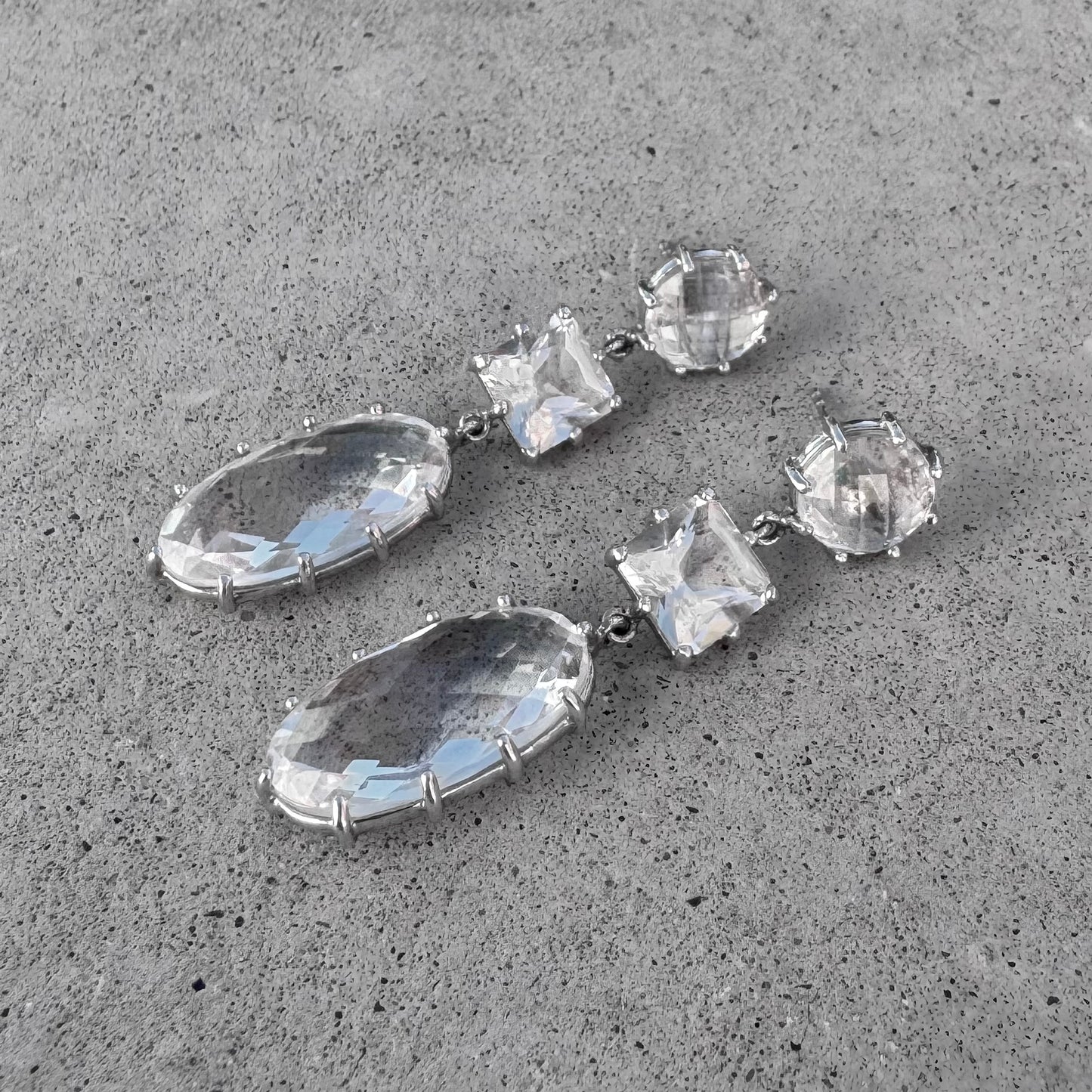 Anzie Clear Topaz Sterling Silver Drop Earrings