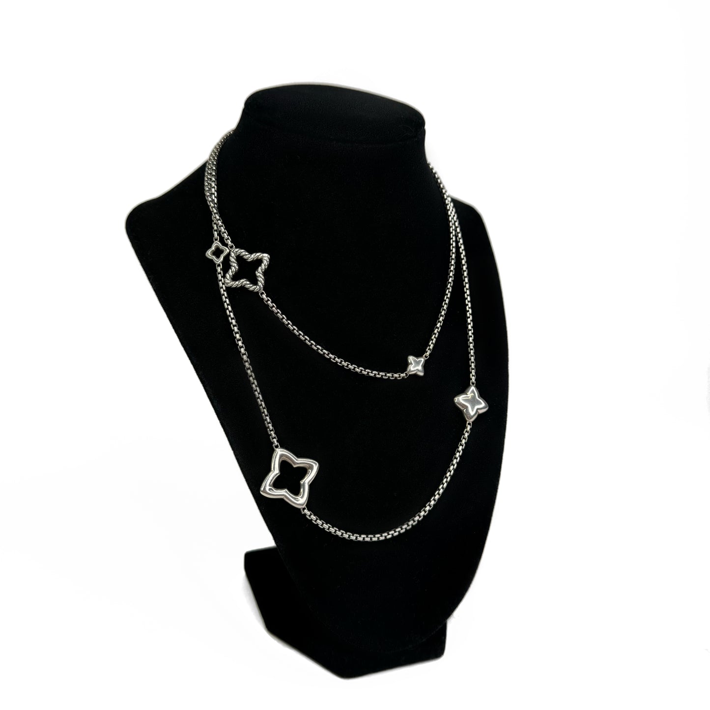 David Yurman Quatrefoil Box Chain Necklace