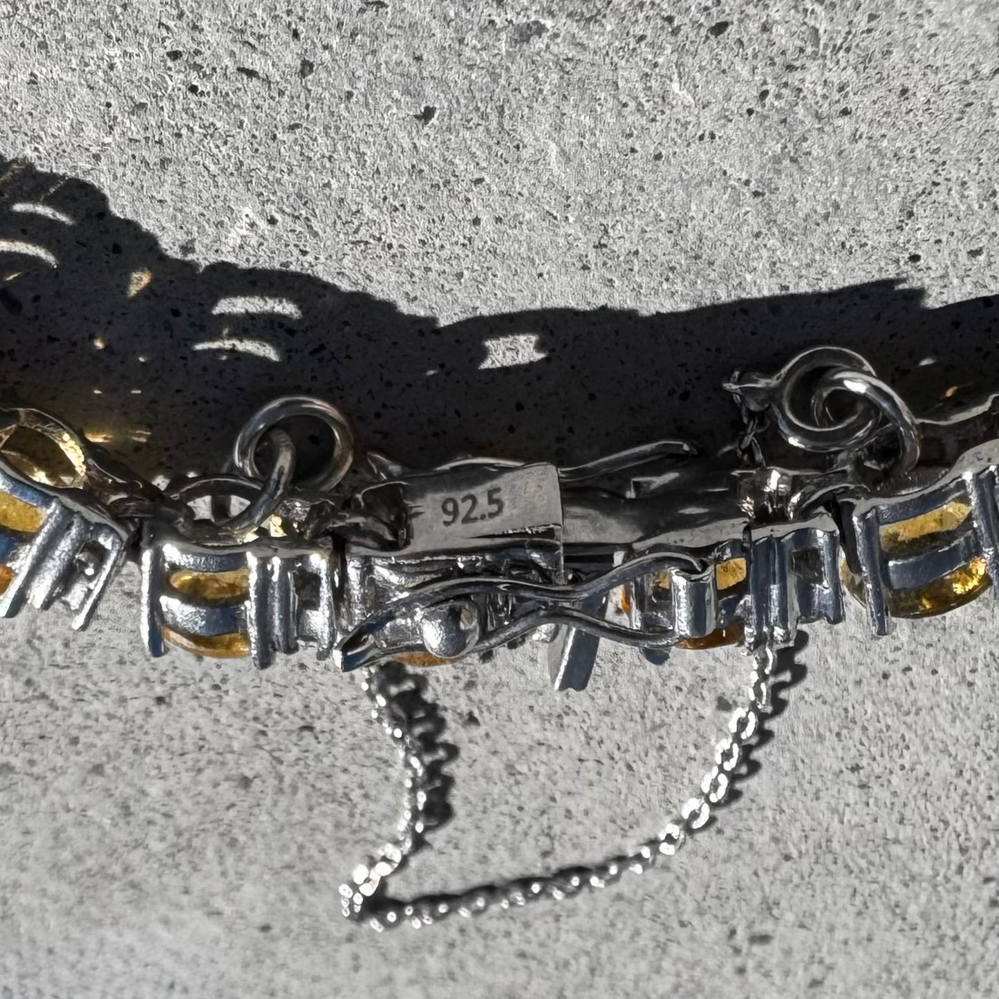 Custom Citrine White Topaz Sterling Silver Tennis Bracelet