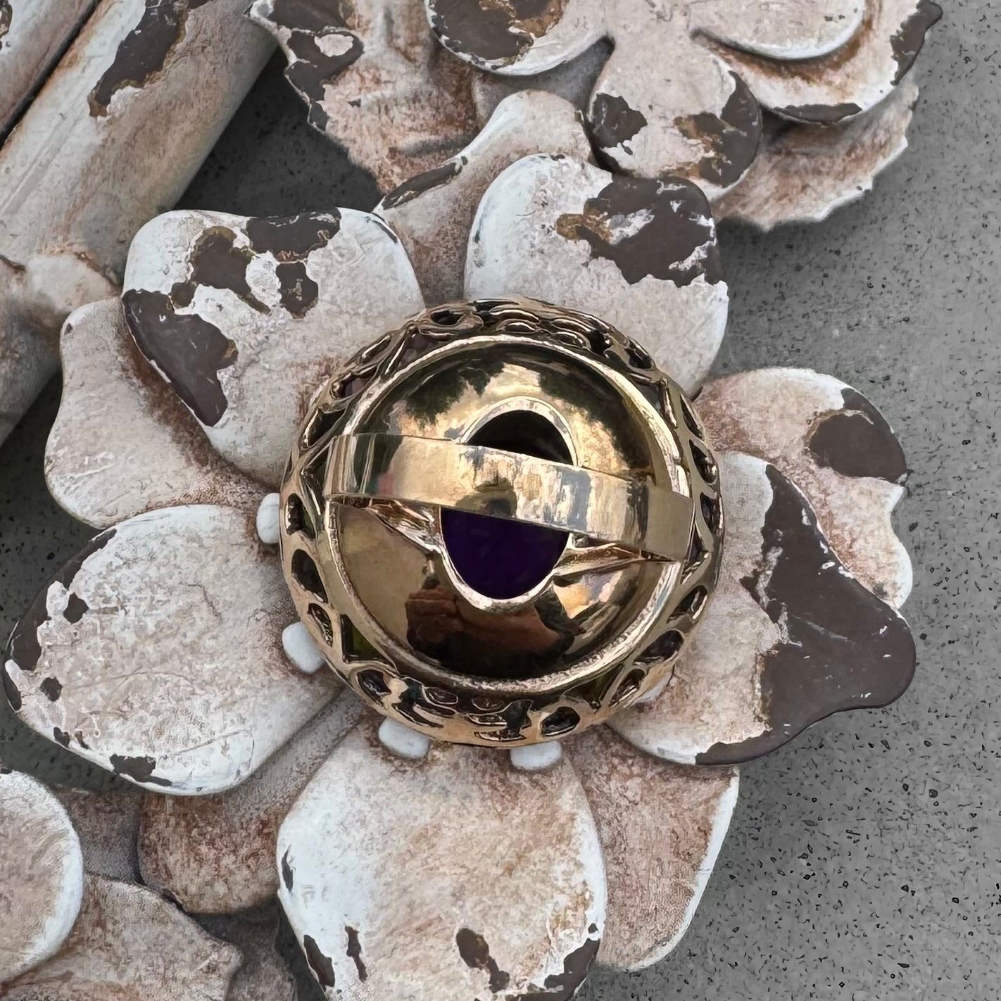 Amethyst Citrine Peridot Topaz Tourmaline Cluster Ring