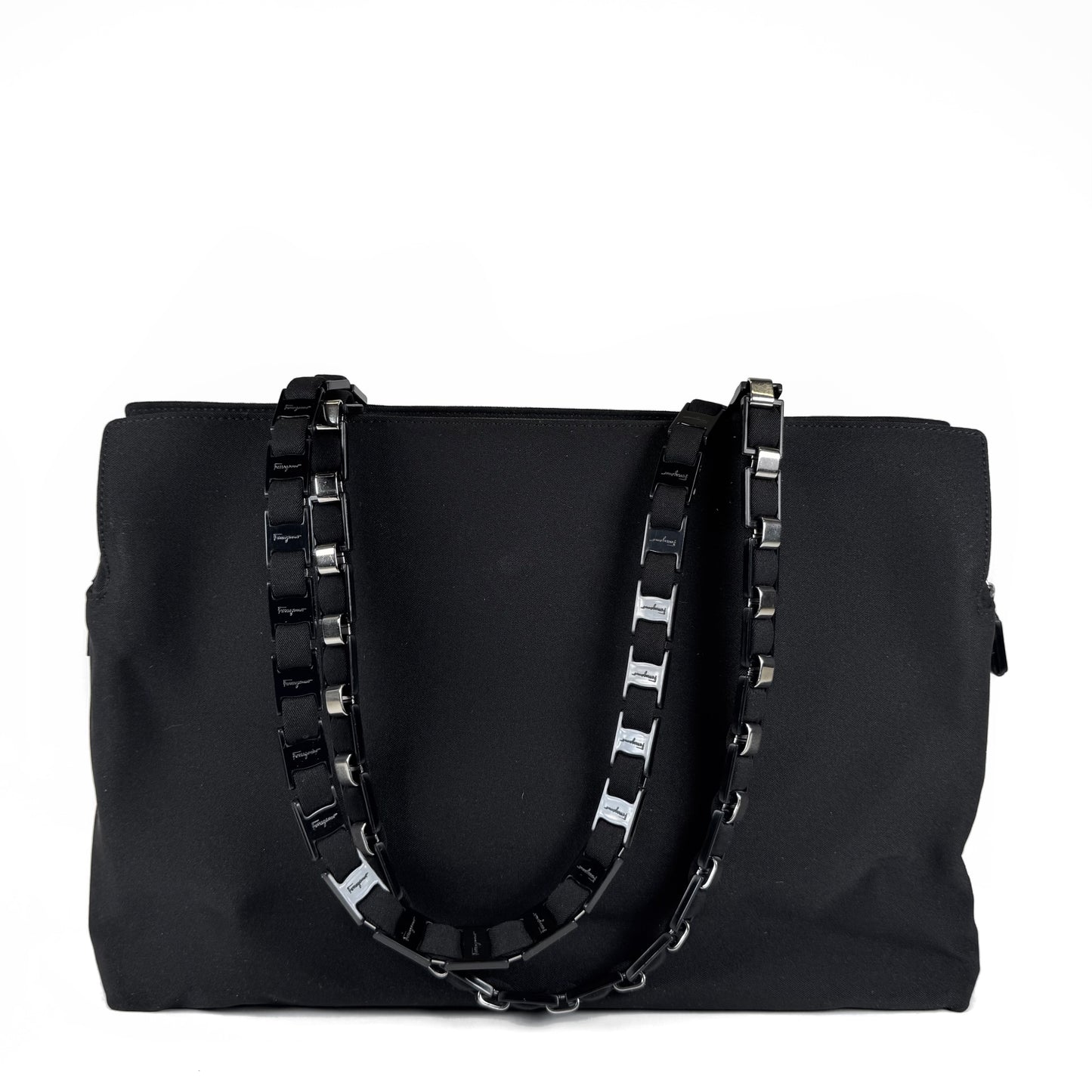 Ferragamo Tiered Grosgrain Nylon Shoulder Bag