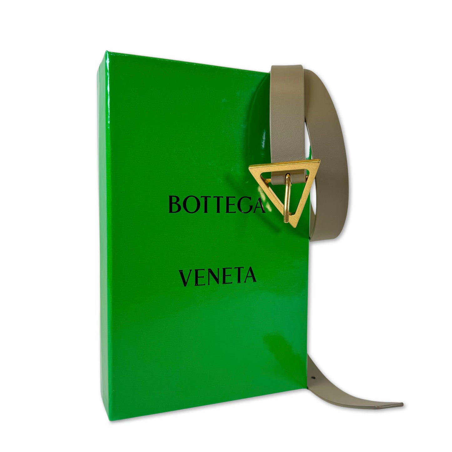 Bottega Veneta Triangle-Buckle Leather Belt