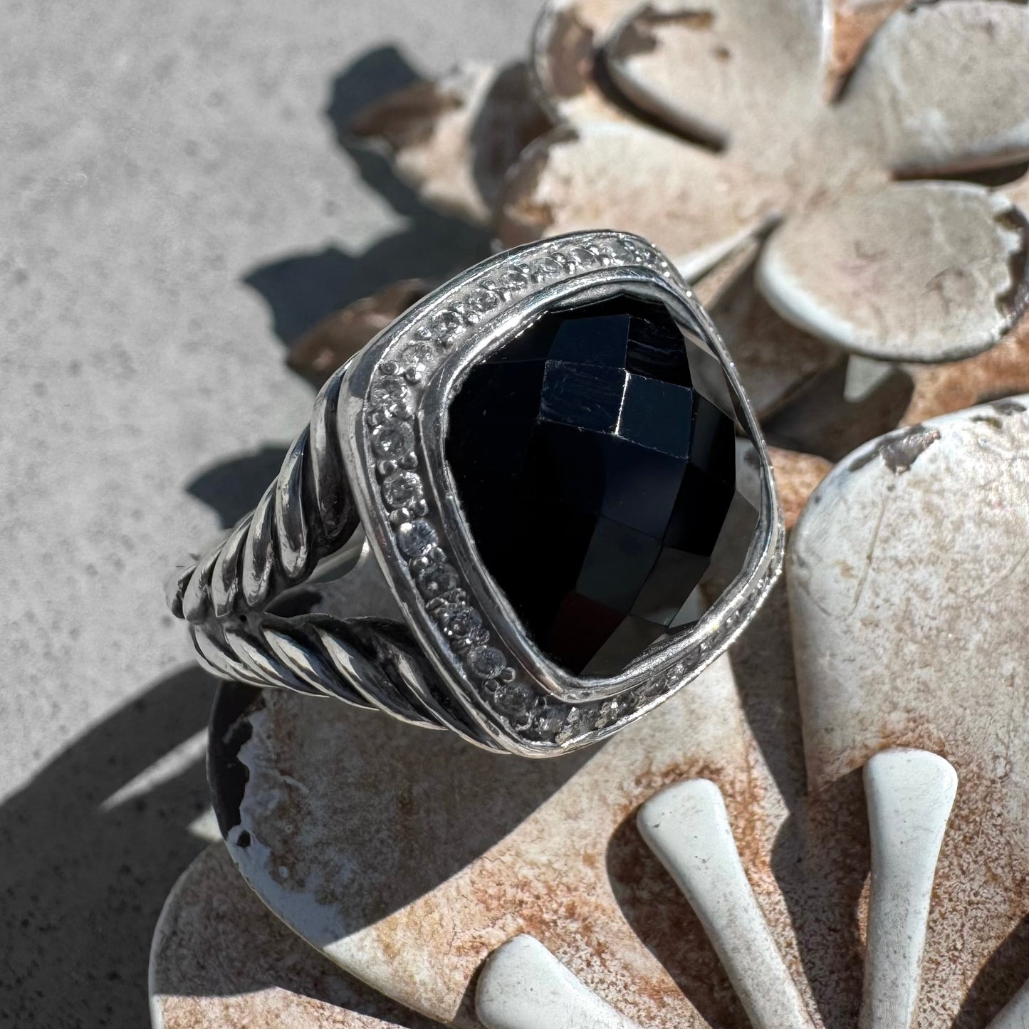 David Yurman Albion Pave Black Onyx Ring