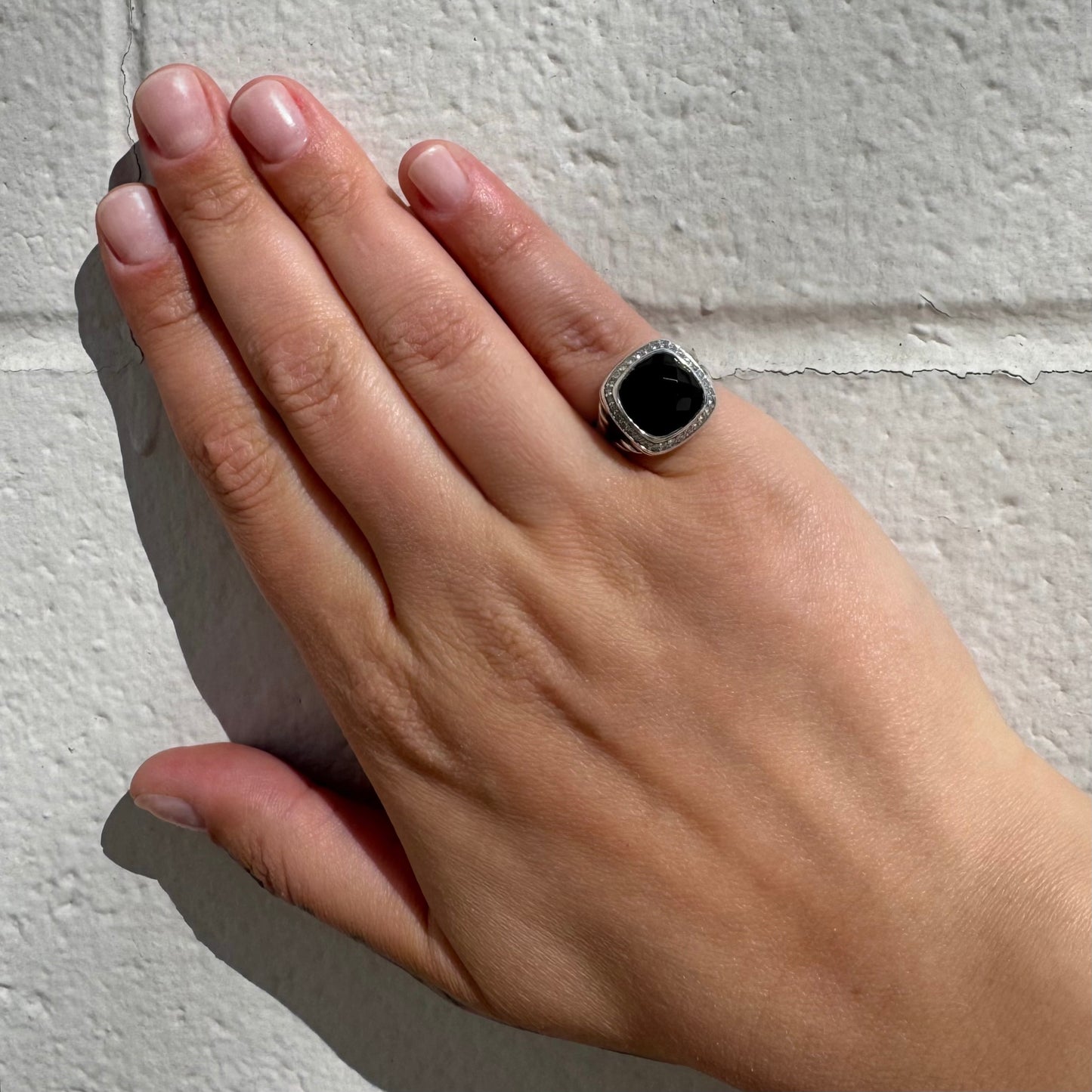 David Yurman Albion Pave Black Onyx Ring