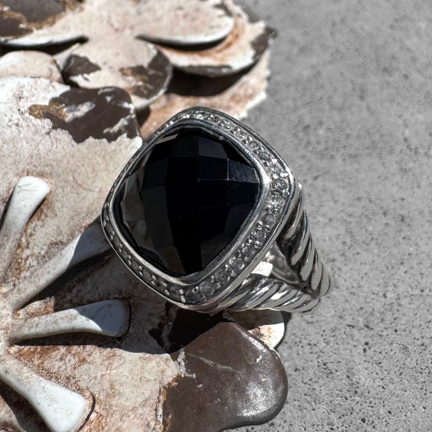 David Yurman Albion Pave Black Onyx Ring