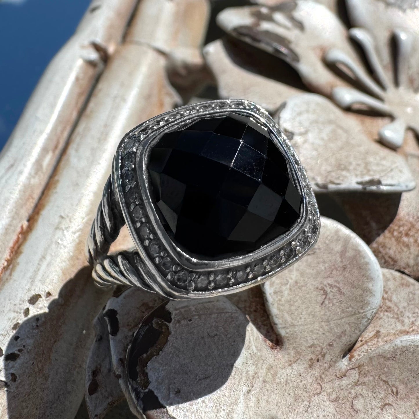 David Yurman Albion Pave Black Onyx Ring