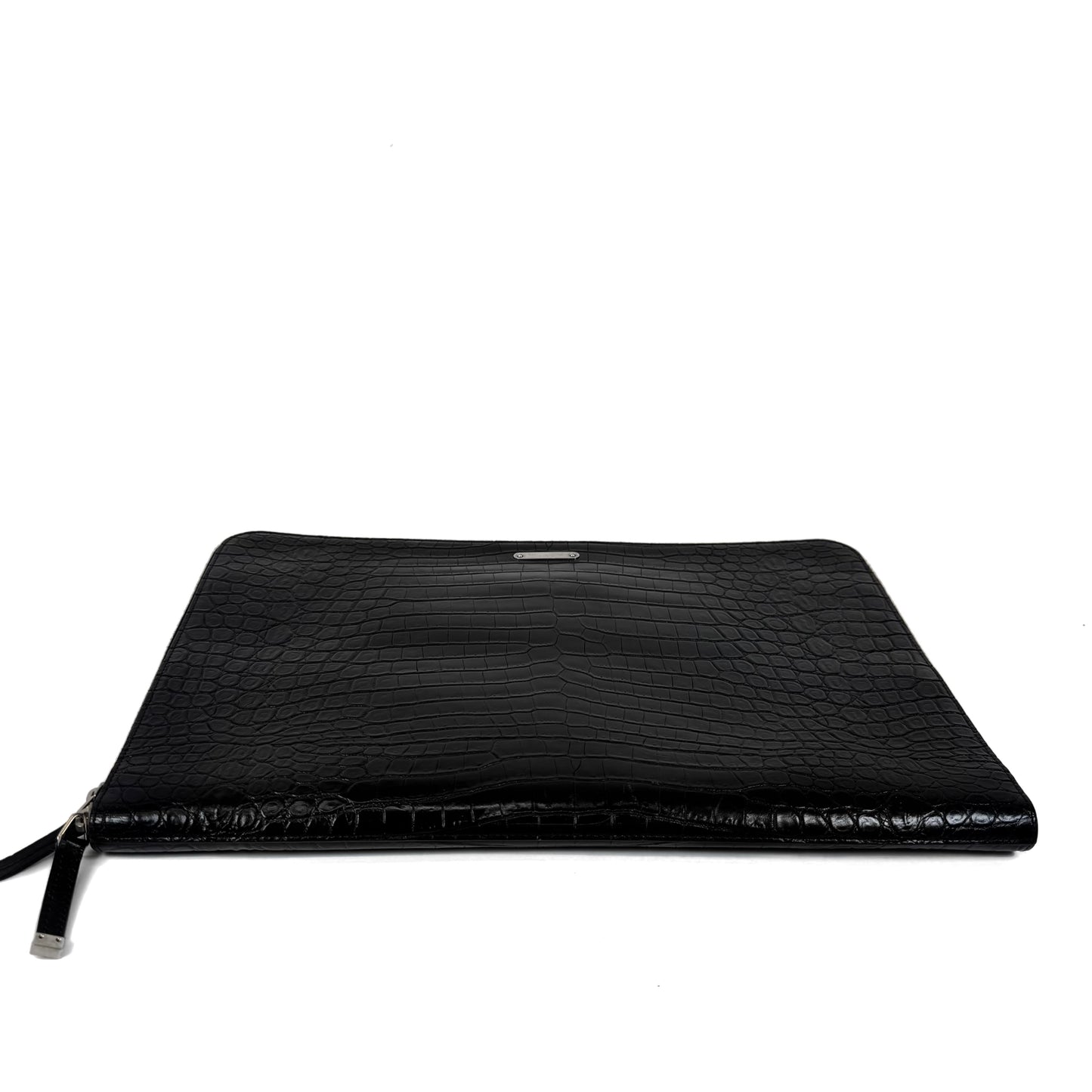 Saint Laurent Croc-Embossed Leather Pouch