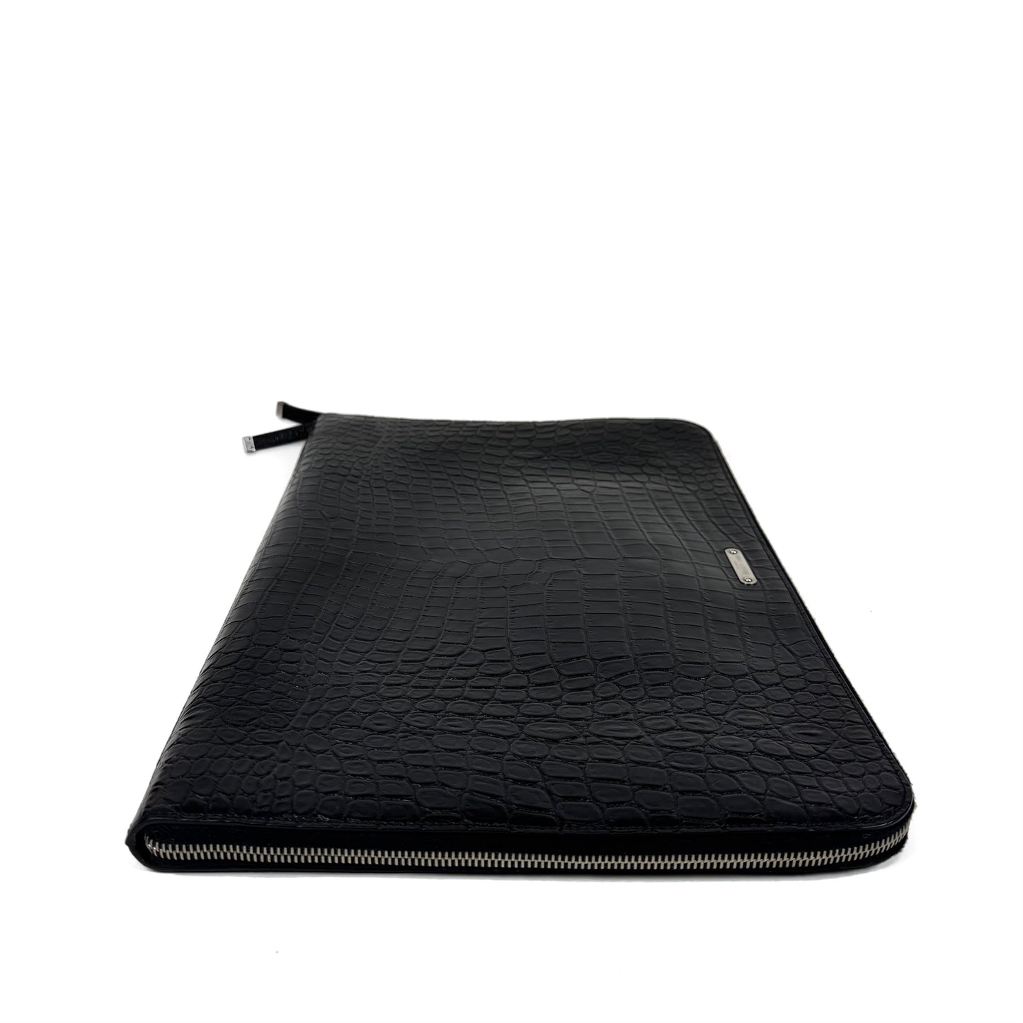 Saint Laurent Croc-Embossed Leather Pouch