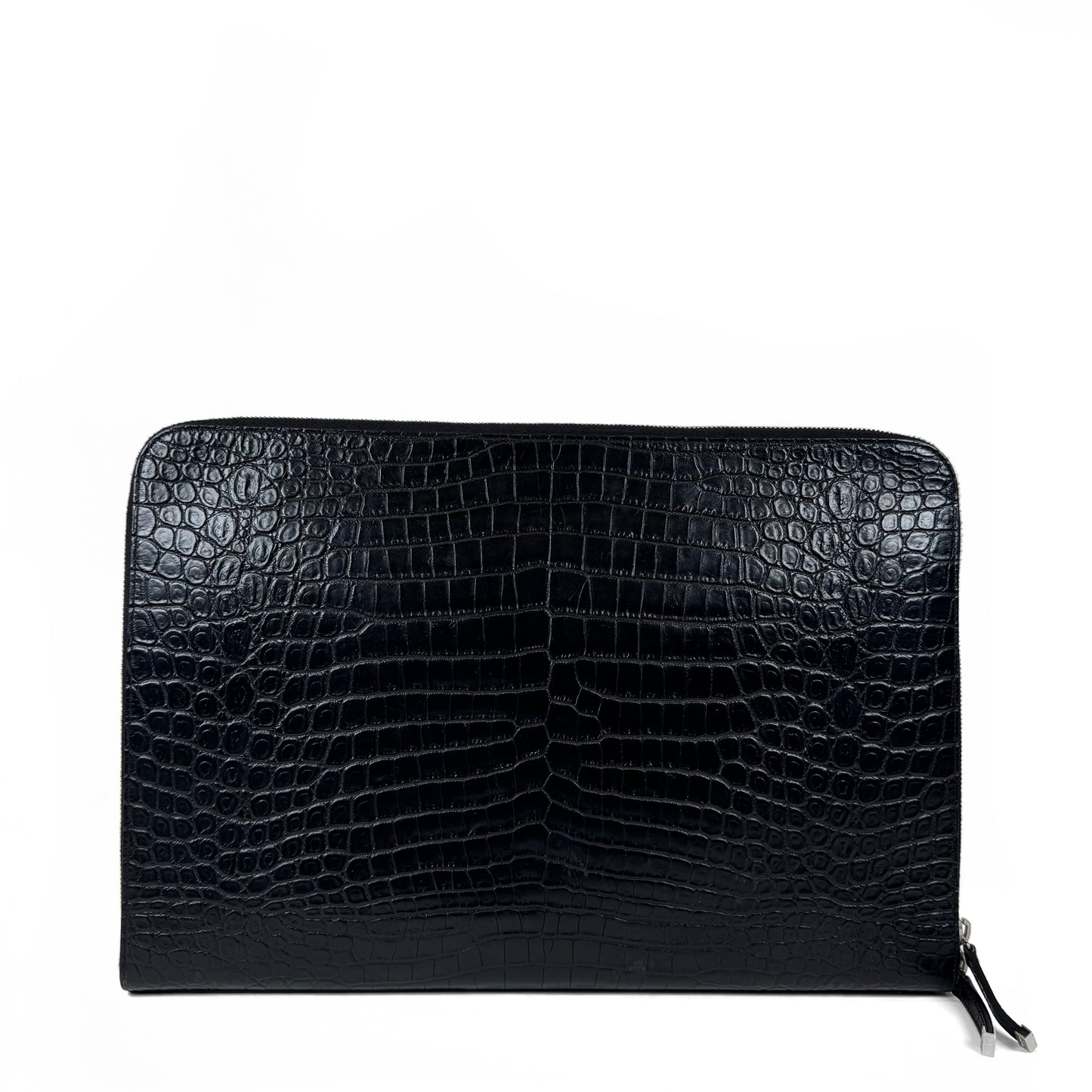 Saint Laurent Croc-Embossed Leather Pouch