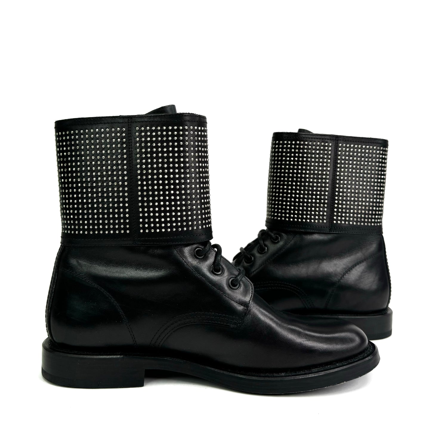 Saint Laurent Studded Buckle Combat Boots