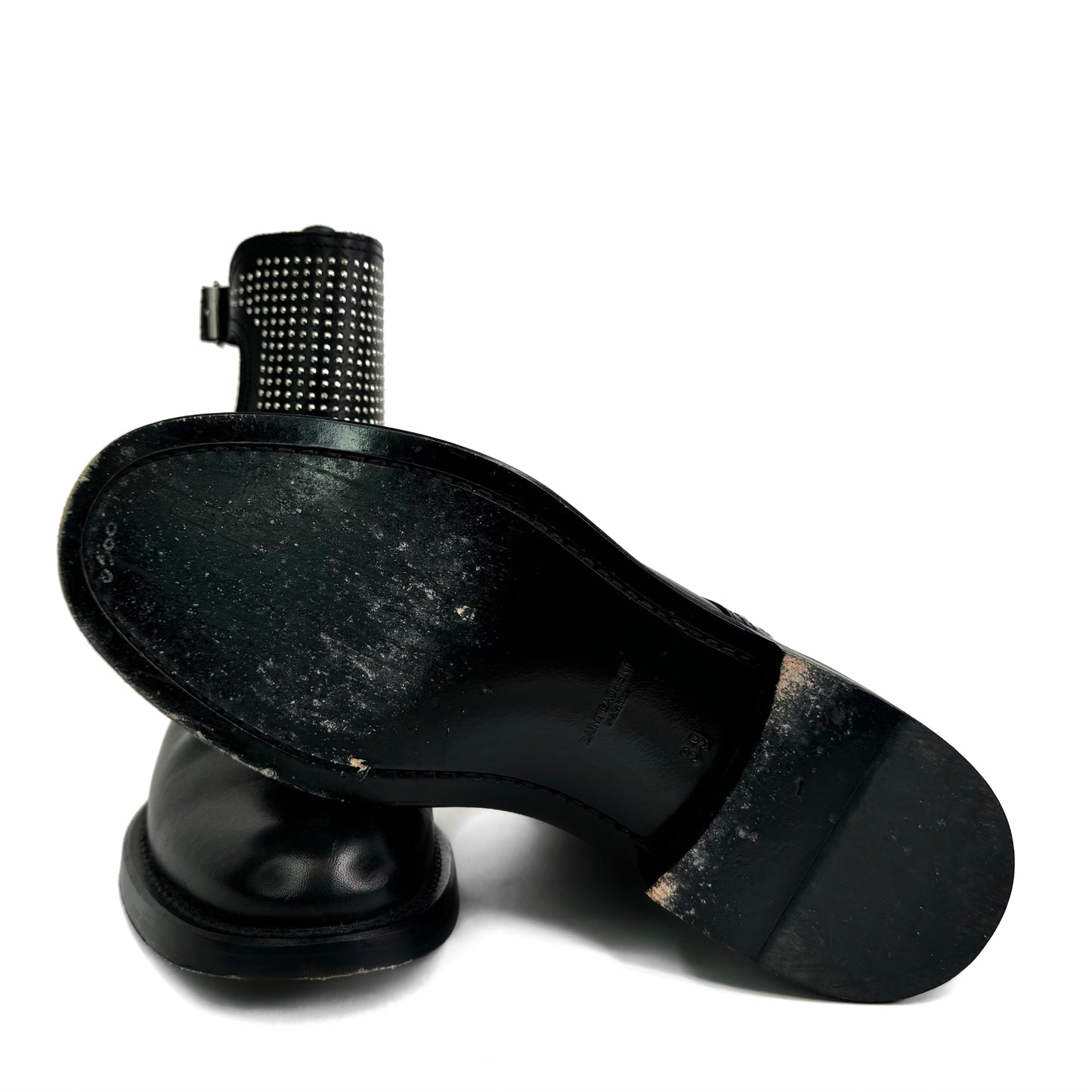Saint Laurent Studded Buckle Combat Boots