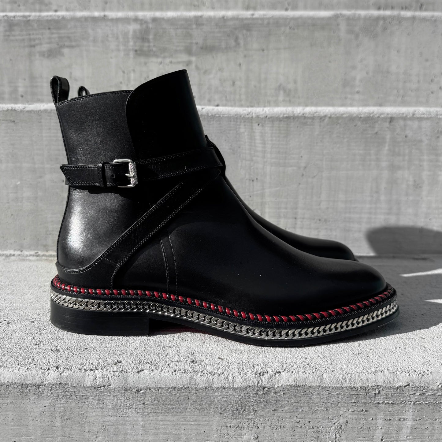 Christian Louboutin Chain Braid Chelsea Boots