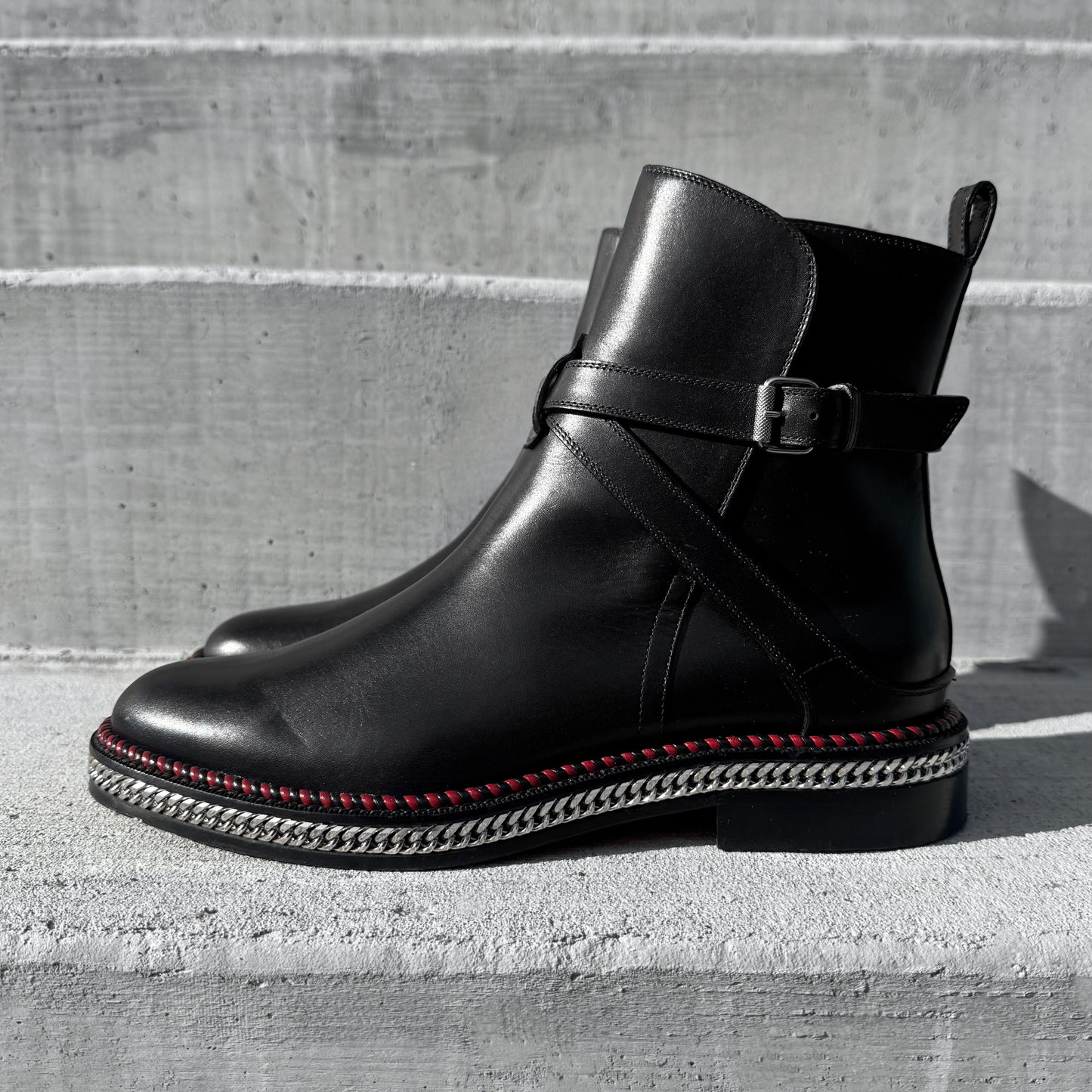 Christian Louboutin Chain Braid Chelsea Boots