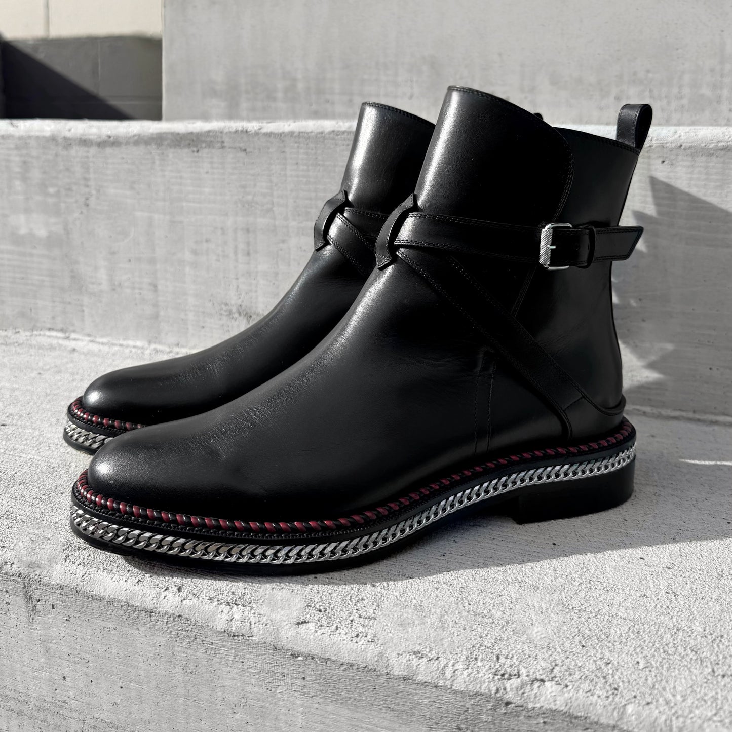 Christian Louboutin Chain Braid Chelsea Boots
